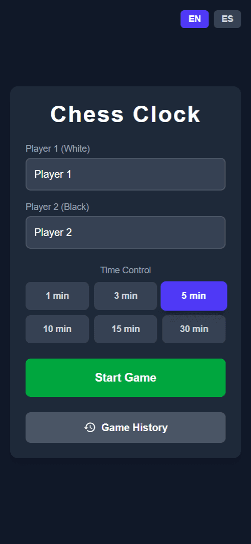 Professional chess timer with multiple time control modes